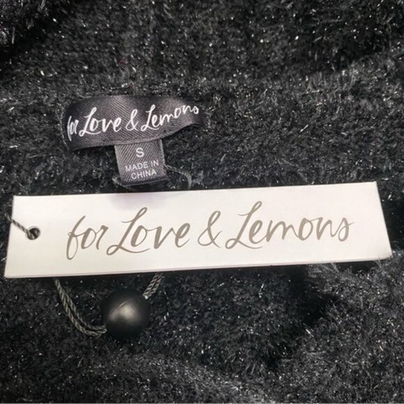 NWT For Love & Lemons Jacques Fuzzy Hoodie Sweatshirt Women Size Small - Picture 8 of 9